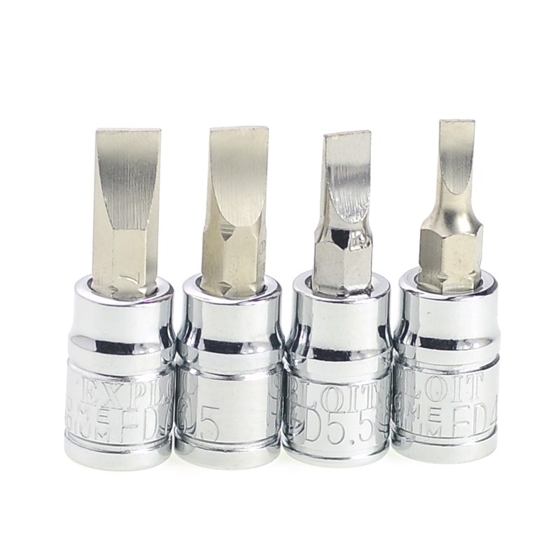 开拓工具 台湾制造 套筒 1/4 一字旋具套筒 套筒扳手工具 025352