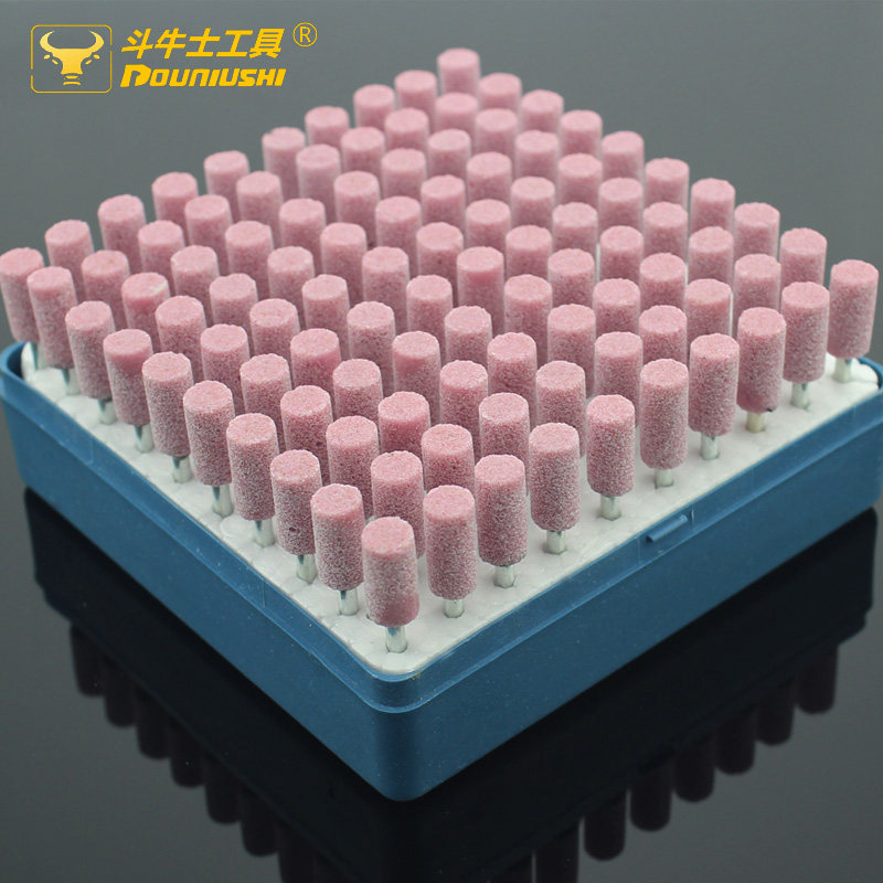 红钢玉硬质砂轮磨头金属除锈打磨尖头柱型火花仔小沙轮抛光电磨头
