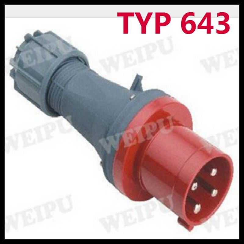 正品 WEIPU 威浦工业插头 连接器 航空插头TYP643(63A4芯)IP44