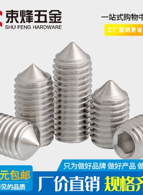 304不锈钢尖头内六角尖端紧定机米螺丝DIN914 M2.5M3M4M5M6M8-M16