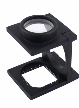 小号20倍K9光学玻璃镜片放大镜 锌合金黑色烤漆三折叠式照布镜