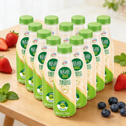 6月新畅意100%原味乳酸菌饮料320ml12瓶0脂低糖含乳酸奶饮品