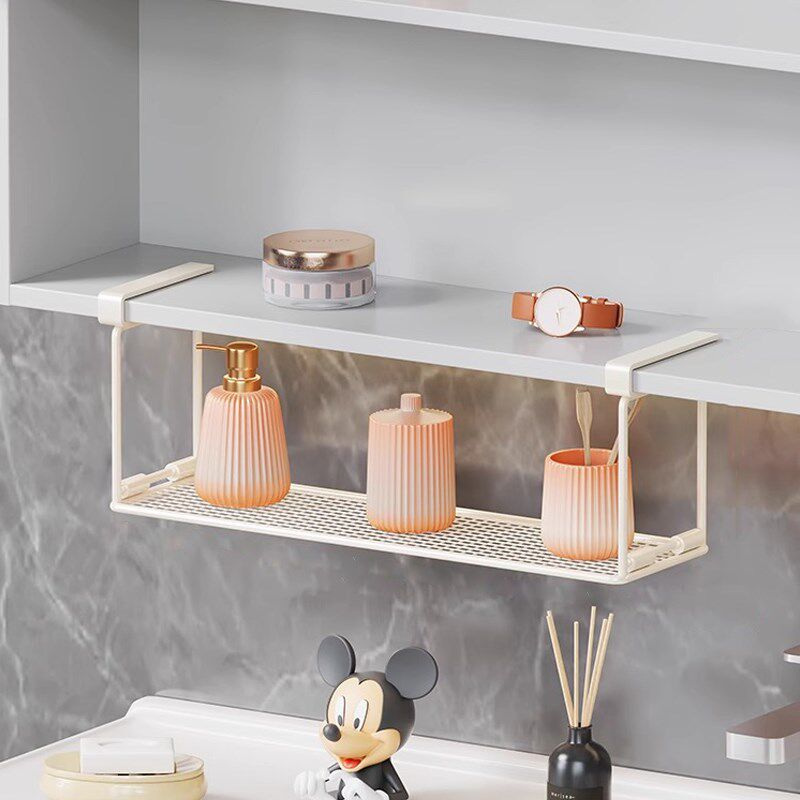 卫生间镜柜收纳盒悬挂挂篮浴室柜内粉扑沥水废弃洗脸巾收纳置物架