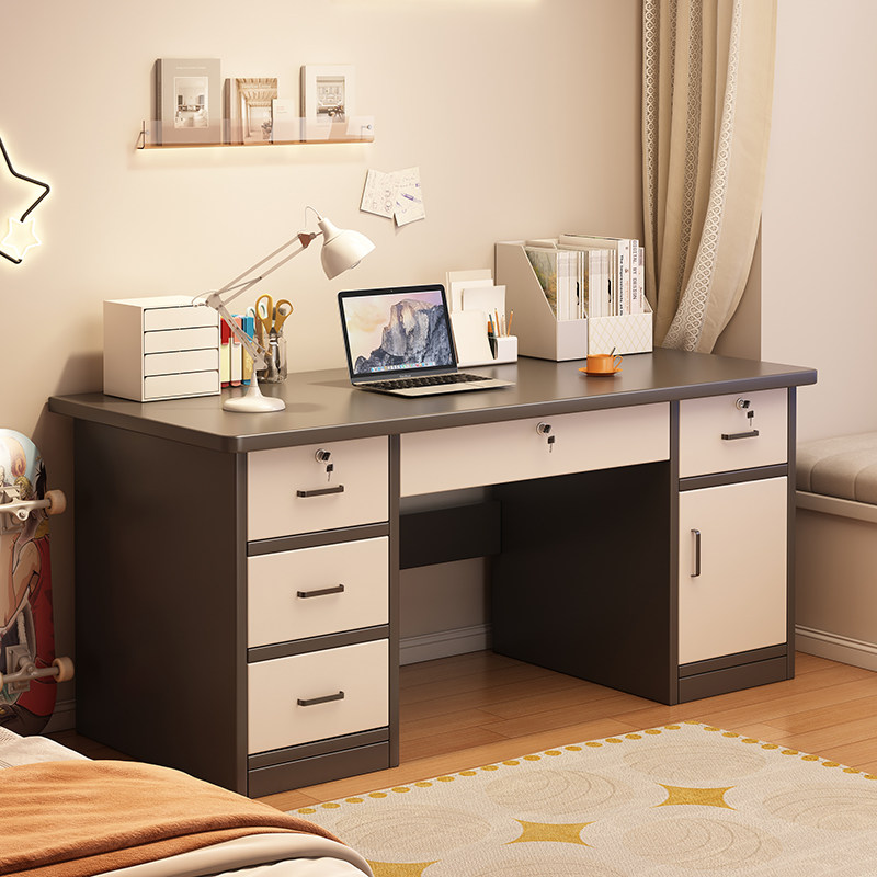 实木书桌学生家用学习桌现代简约卧室台式电脑桌工作台办公长桌子