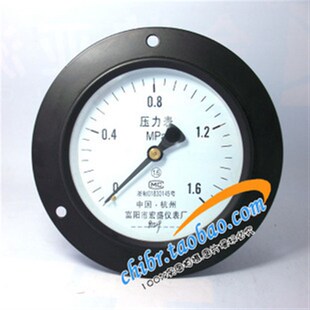 气压表 水压表 轴向带前边 轴向带边压力表 Y100ZT面板压力表