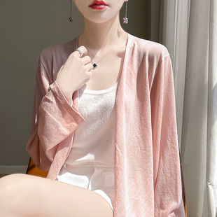 中长款薄纱外穿雪纺防晒开衫女夏季薄款外搭高级感长款冰丝防晒衣