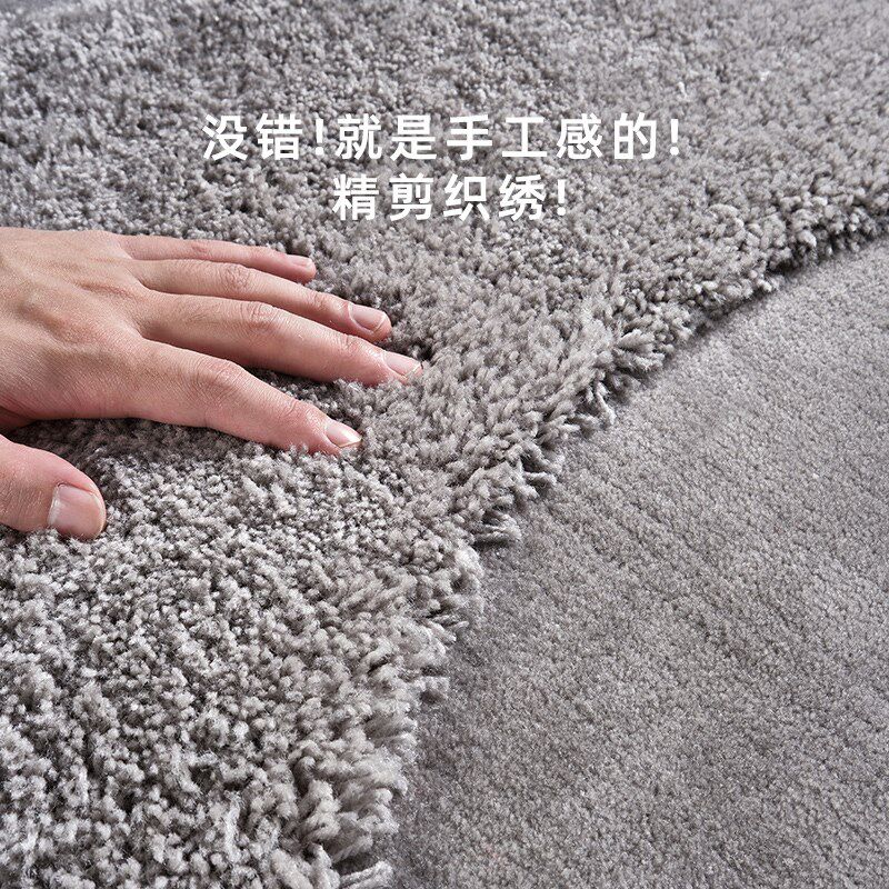 客厅地毯简约现代别墅q私宅手工工艺卧室沙发茶几毯高级灰立体定