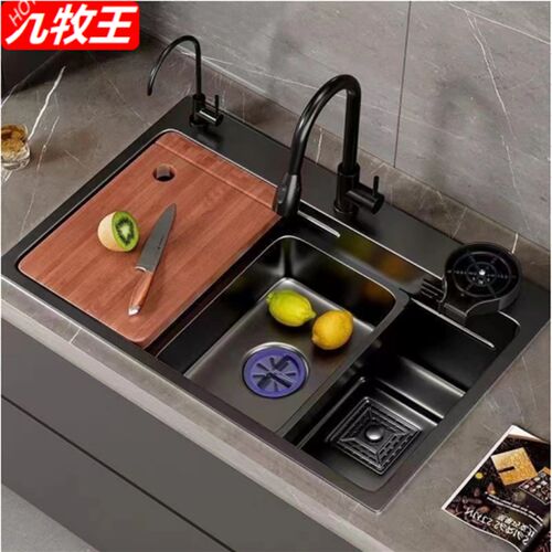 纳米大单槽304不锈钢厨房洗菜盆加厚洗菜池洗碗槽