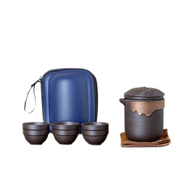 原矿紫砂变色旅行茶n具套装快客便携式一壶六杯茶水分离整套公道
