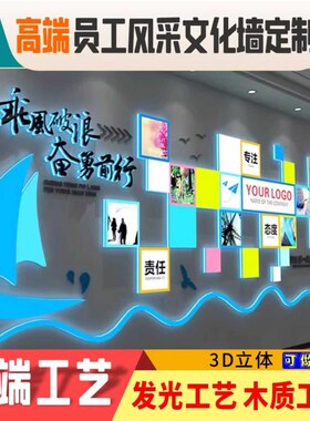 定制企业文化墙员工照片团队风采C励志背景墙公司磁吸会议室背景
