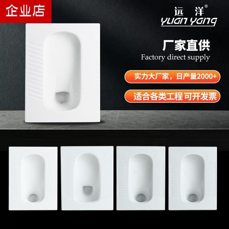 工程款陶瓷蹲便器家用蹲厕蹲坑便池酒店厕所公共卫生间蹲式大便器