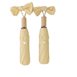 加大手动伞加固加厚浅黄色雨伞女晴雨两J用男大号太阳伞便携折叠