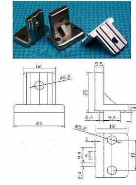 机械手治具固定块三角米思米自动化配件JE40D010直角连接件