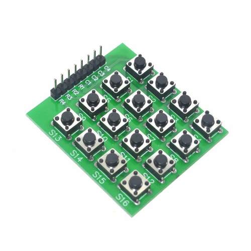 微动开关 直插按键 4X4矩阵键盘 16按键 单片机外扩键盘 模块