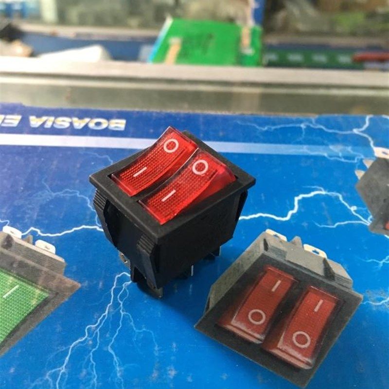 KCD8-212 KCD-103带灯双联船型开关6铜脚250V15A油汀电暖器电饼档