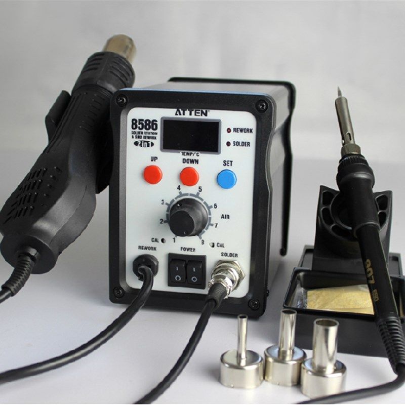 安泰信AT8586风枪烙铁二合一 热风拆电焊台 恒温数显手机维修工具