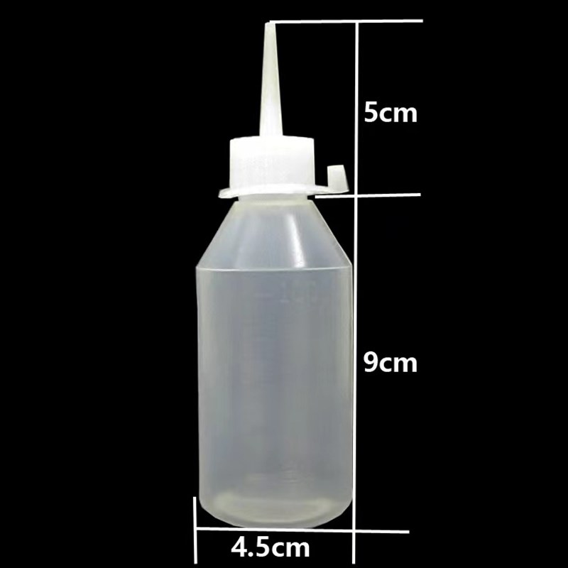 工业用点胶瓶塑料瓶点胶壶半透明尖嘴壶油壶分装滴胶壶100ML胶瓶