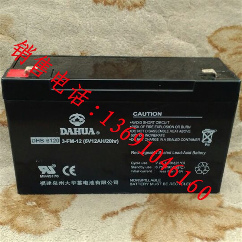 DAHUA 大华蓄电池 DHB6120 大华电池 6V12Ah 气象监测设备用电池
