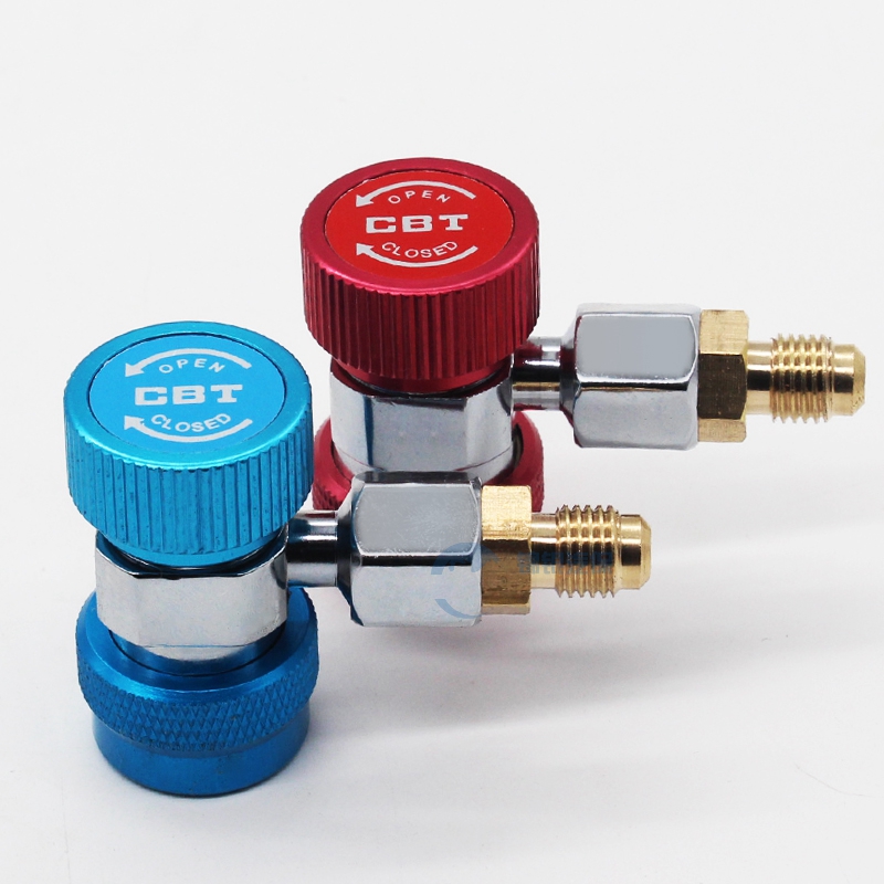 冷媒表快速接头 汽车空调雪种加氟工具 冷气可调高低压快速接头