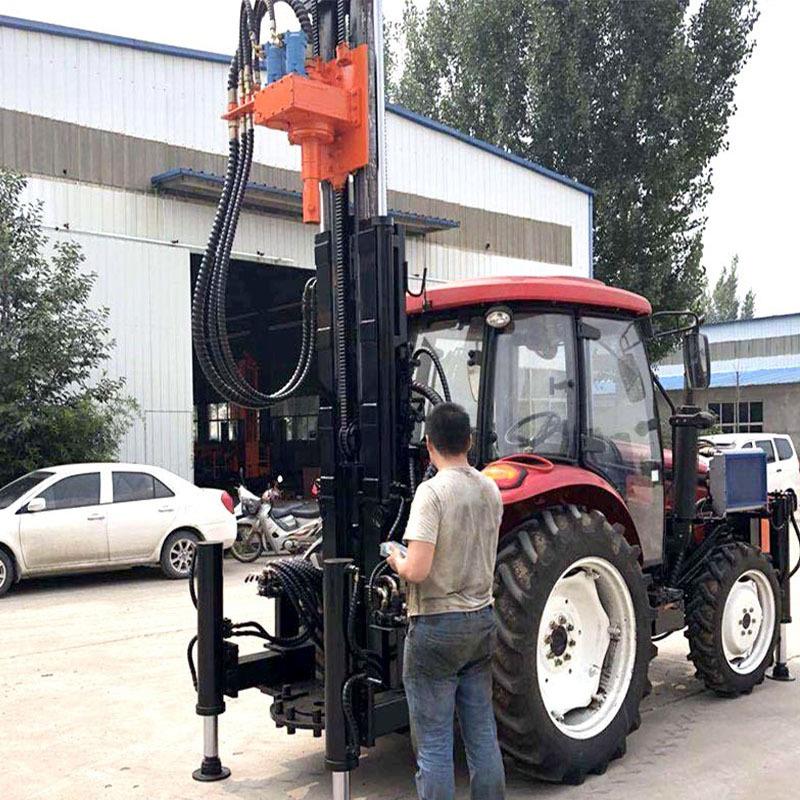 拖拉机气动打井机200米农用钻井机水文地源热泵钻井设备车载打井