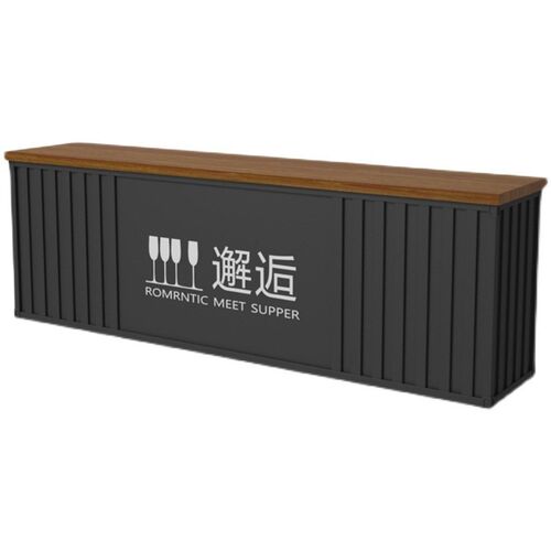 酒吧吧台收银台店铺小型餐厅w铁艺转角柜台工业风健身房前台接待