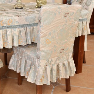 欧式实木椅子套罩连体方凳餐桌A椅套套装弧形正方形凳子套扇形定