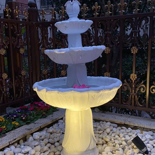 户外庭院花e园欧式流水喷泉鱼塘喷水池造景装饰婚庆景观许愿池摆