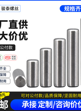 304不锈钢实心圆柱销子定位销子固定销钉标准件大全M1M3M6M10M12