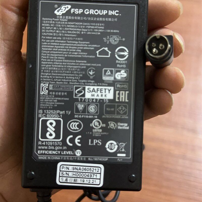 FSP060-RTAAN2电源适配器全汉24V2.5A三针24V60W打印机变压器线