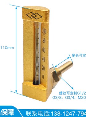 上海佳敏 土豪金V型温度计175B型船用温度计WLG-422型直角铜