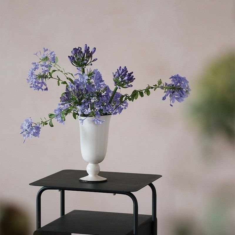 陶瓷花瓶套装组合白色台面干花花器现代简约O插花器家居客厅装饰