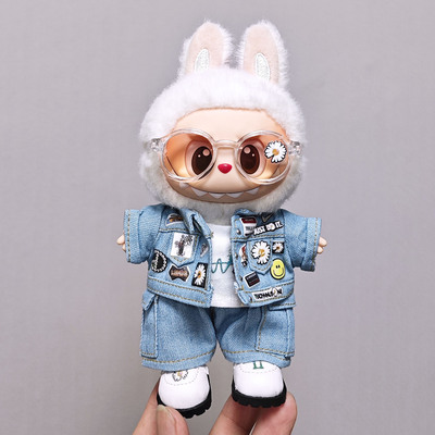 【仅娃衣】labubu娃衣权志龙GD牛仔外套拉布布衣服123代通用娃衣