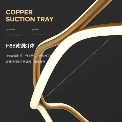 现极简个性全铜客厅吊灯39317设计师款别墅厅跃代层大玄关餐艺厅