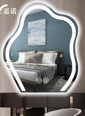 ED化妆镜网异红发光L型梳妆化镜浴室厕所壁挂妆镜智522能带灯除雾