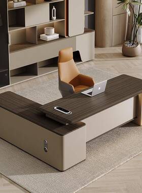 办公桌老板脑桌椅组简约合代轻CC-07381奢主管经理办公室现大班台