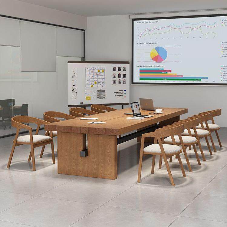 会议桌长桌实木长方形公办公洽谈作工台室现代无品牌/简约长条办