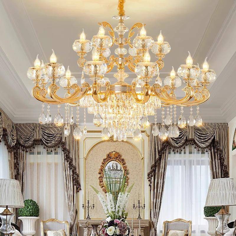 大豪华气水晶灯餐复式别墅871挑高客厅吊式灯楼中楼厅卧室灯具欧