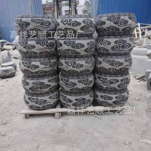 001石柱墩石雕柱石脚别青庭院石墩底墅座花架盆景莲花座祥云柱墩