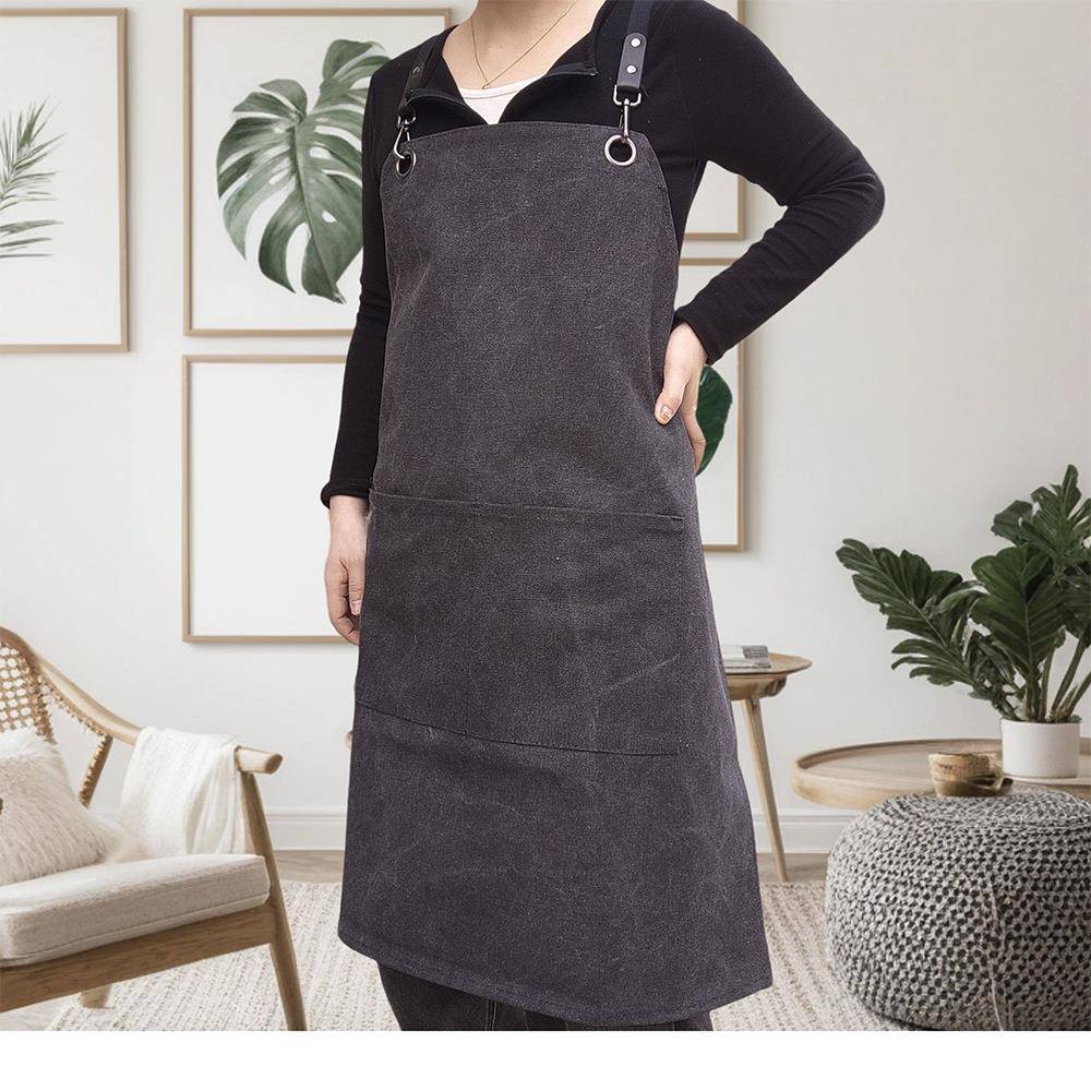 定lo围go深灰色浅灰制1-5色磨上班围腰劳保电焊帆布耐裙半皮半织