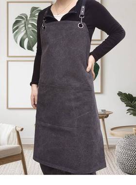定lo围go深灰色浅灰制1-5色磨上班围腰劳保电焊帆布耐裙半皮半织