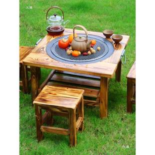 tj#sd%hu烤火盆围炉火煮茶家用户外农村碳盆烧烤烤炉火木炭冬架天