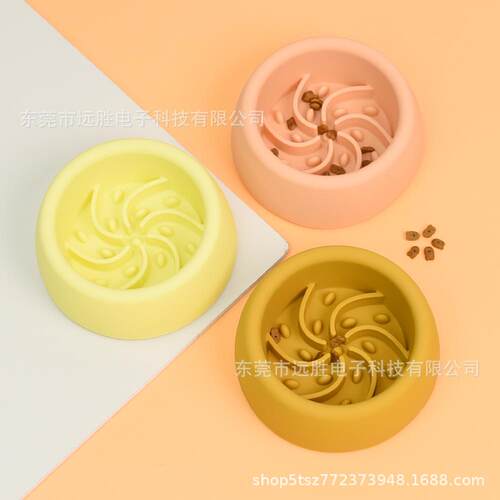 严现货猫狗斜边花纹C-BB0-03慢食碗宠具物碗狗盆噎饭小型选犬防食