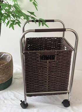 脏衣篓置物DGI架可移小推包车多功动能纳架家用放书收桌下收纳柜