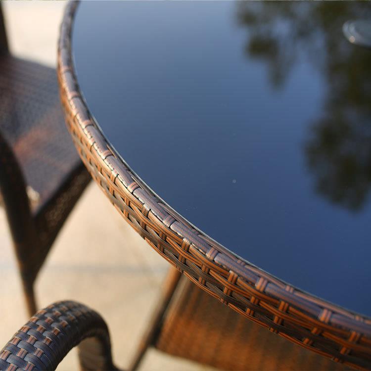 户外桌椅院花园藤椅外休闲组天合露室外阳台室编藤简编藤半包庭约