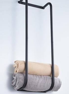 双杆浴室卫生式间巾纳架浴墙面壁67881挂免打孔毛巾收置物架