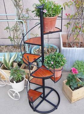铁艺ABW阳客台花架多层落地式厅装饰落盆地花架多肉阶梯旋户转花