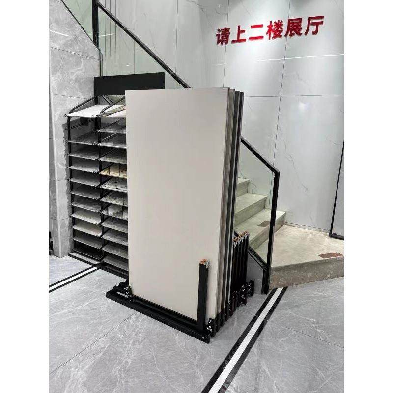 瓷砖抽落拉938展展示架岩板大理可调节推拉大板地砖样石品货架地