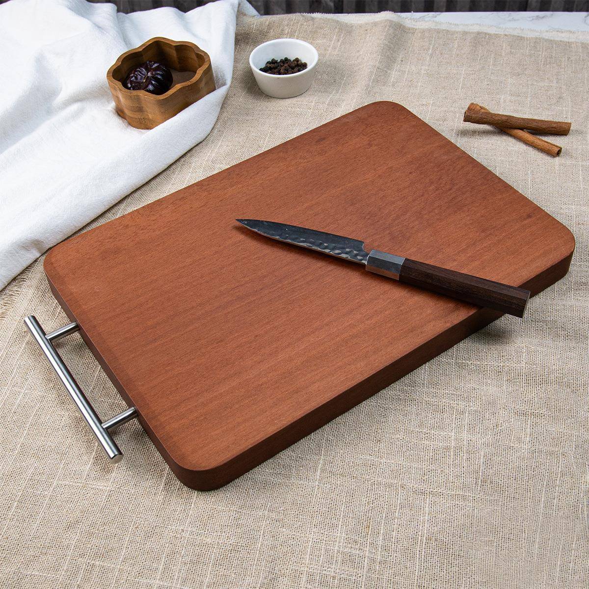 红案花梨T型把手A1010101菜板木质用砧板切菜水果双面可整板木切