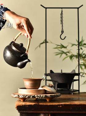 发烧陶围炉茶器具艺全套铸铁凉钩炭炉EIT烧水提梁壶家挂用庭院取