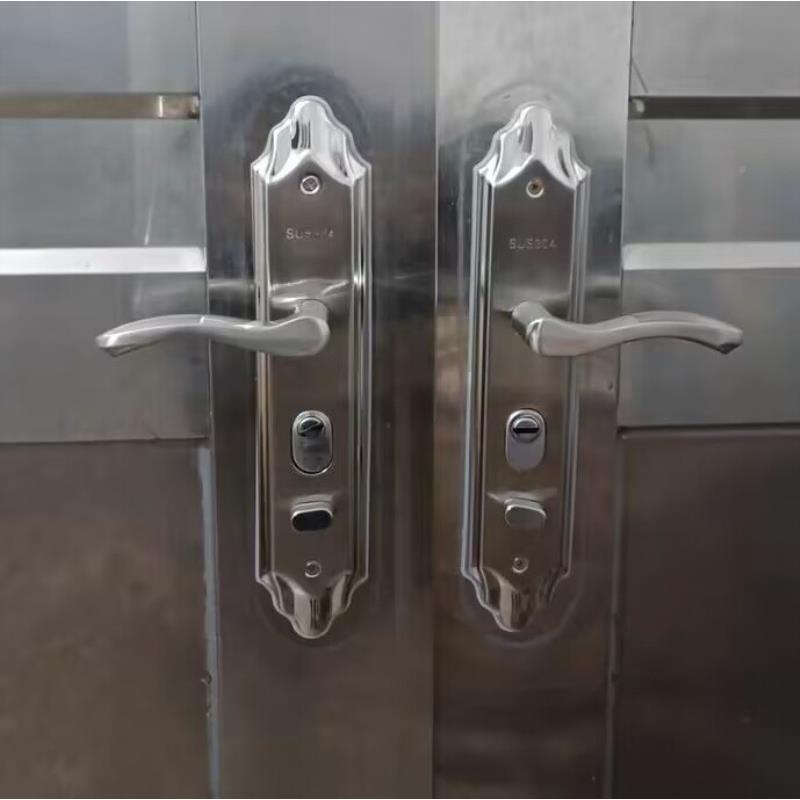 304不锈钢多功能大门锁拉手装家防盗门锁套通型用木门锁机用无lZJ